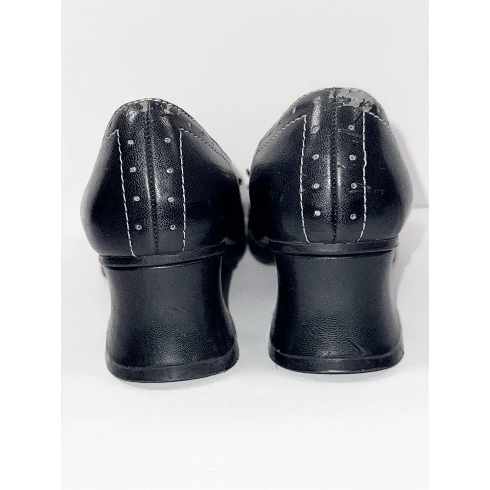 Vintage Y2K Chunky Platform Heel Pump Whimsigoth Bow Dark Academia Grunge Size 7 - Picture 7 of 16